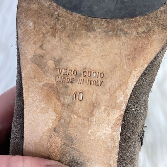 Aquatalia Farin Taupe Suede Booties Sz 10 - Picture 6 of 10